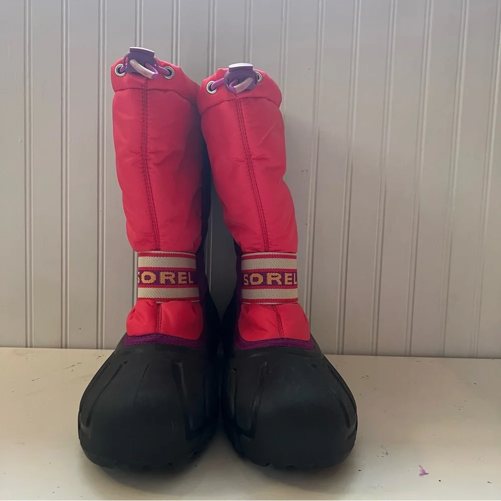 SOREL Youth Girls Boots Pink Insulated Winter Snow Shoe Sz 7 - Picture 3 of 10